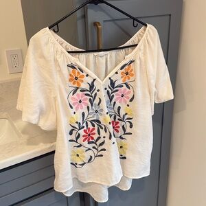 Women’s floral puff sleeve blouse